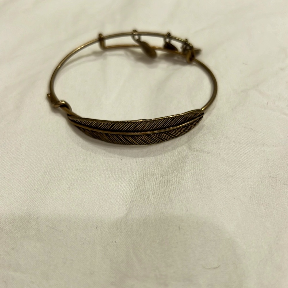 Alex and Ani Quill Feather Wrap Bracelet Gold